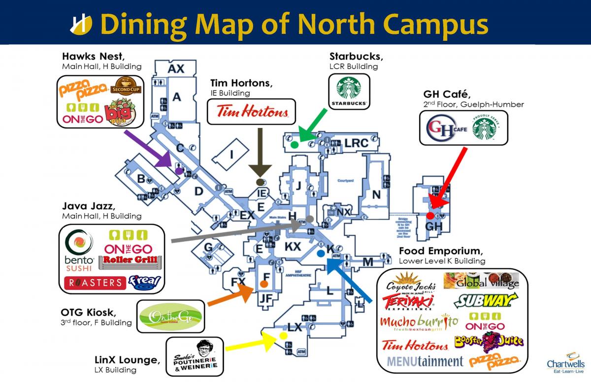 Dining Map of North Campus Humber Communiqué